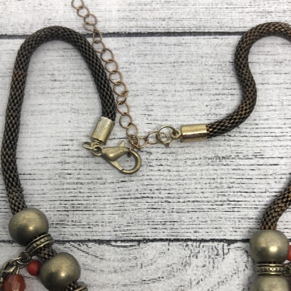 Vintage fall harvest inspired charm mesh necklace - Picture 5 of 7